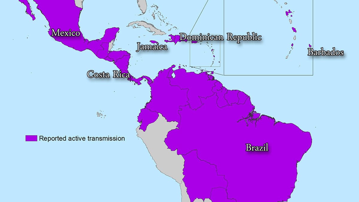ਨਕਸ਼ਾ ਜਮਾਇਕਾ ਦੇ zika